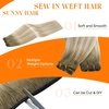 image:imageSunny Hair Weft Hair Extensions Human Hair Dark Brown With BlondeA3SUNAsh Blonde Ombre