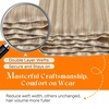 image:imageSunny Hair Weft Hair Extensions Human Hair Dark Brown With BlondeA4 16P22Golden Blonde Highlights