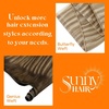 image:imageSunny Hair Weft Hair Extensions Human Hair Dark Brown With BlondeA4 16P22Golden Blonde Highlights