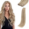 image:imageSunny Hair Weft Hair Extensions Human Hair Dark Brown With BlondeA4 16P22Golden Blonde Highlights