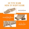 image:imageSunny Hair Weft Hair Extensions Human Hair Dark Brown With BlondeA4 16P22Golden Blonde Highlights