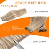 image:imageSunny Hair Weft Hair Extensions Human Hair Dark Brown With BlondeA4 16P22Golden Blonde Highlights