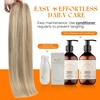 image:imageSunny Hair Weft Hair Extensions Human Hair Dark Brown With BlondeA4 16P22Golden Blonde Highlights