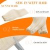 image:imageSunny Hair Weft Hair Extensions Human Hair Dark Brown With BlondeA4 60Platinum Blonde