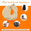 image:imageSunny Hair Weft Hair Extensions Human Hair Dark Brown With BlondeA4 60Platinum Blonde