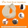 image:imageSunny Hair Weft Hair Extensions Human Hair Dark Brown With BlondeA41000White Blonde