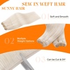 image:imageSunny Hair Weft Hair Extensions Human Hair Dark Brown With BlondeA41000White Blonde