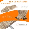 image:imageSunny Hair Weft Hair Extensions Human Hair Dark Brown With BlondeA410P60Light Blonde Highlights