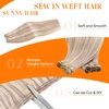 image:imageSunny Hair Weft Hair Extensions Human Hair Dark Brown With BlondeA418P613Ash Blonde Highlights