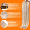 image:imageSunny Hair Weft Hair Extensions Human Hair Dark Brown With BlondeA418P613Ash Blonde Highlights