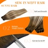 image:imageSunny Hair Weft Hair Extensions Human Hair Dark Brown With BlondeA43822Cool Brown Ombre Blonde