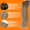 image:imageSunny Hair Weft Hair Extensions Human Hair Dark Brown With BlondeA46606Medium Brown Balayage Platinum Blonde