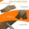 image:imageSunny Hair Weft Hair Extensions Human Hair Dark Brown With BlondeA48228Light Brown Balayage Medium Blonde