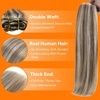 image:imageSunny Hair Weft Hair Extensions Human Hair Dark Brown With BlondeA48P60Light Brown Highlights