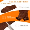 image:imageSunny Hair Weft Hair Extensions Human Hair Dark Brown With BlondeA630Warm Copper Red Brown