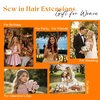 image:imageSunny Hair Weft Hair Extensions Human Hair Dark Brown With BlondeA633Warm Mahogany