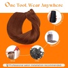 image:imageSunny Hair Weft Hair Extensions Human Hair Dark Brown With BlondeA633Warm Mahogany
