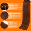 image:imageSunny Hair Weft Hair Extensions Human Hair Dark Brown With BlondeA633Warm Mahogany