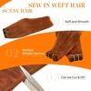 image:imageSunny Hair Weft Hair Extensions Human Hair Dark Brown With BlondeA6350Copper