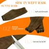 image:imageSunny Hair Weft Hair Extensions Human Hair Dark Brown With BlondeA77Light Chestnut Brown