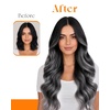 image:imageSunny Hair Weft Hair Extensions Human Hair Dark Brown With BlondeButterfly111BS1B Black Balayage Silver Grey