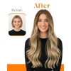 image:imageSunny Hair Weft Hair Extensions Human Hair Dark Brown With BlondeButterfly26606Medium Brown Balayage Platinum Blonde