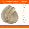 image:imageSunny Hair Wire Hair Extensions Real Human Hair Adjustable Line HairpieceA1 1622 Golden Blonde Highlight