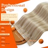 image:imageSunny Hair Wire Hair Extensions Real Human Hair Adjustable Line HairpieceA1 1622 Golden Blonde Highlight