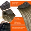image:imageSunny Hair Wire Hair Extensions Real Human Hair Adjustable Line HairpieceA1 3822 Cool Brown Balayage