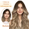image:imageSunny Hair Wire Hair Extensions Real Human Hair Adjustable Line HairpieceA1 3822 Cool Brown Balayage