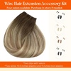 image:imageSunny Hair Wire Hair Extensions Real Human Hair Adjustable Line HairpieceA1 3822 Cool Brown Balayage