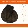 image:imageSunny Hair Wire Hair Extensions Real Human Hair Adjustable Line HairpieceA2 262 Darkest Brown Balayage