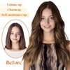 image:imageSunny Hair Wire Hair Extensions Real Human Hair Adjustable Line HairpieceA2 4274 Chocolate Brown Balayage