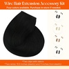 image:imageSunny Hair Wire Hair Extensions Real Human Hair Adjustable Line HairpieceA4 1 Jet Black