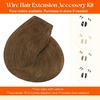 image:imageSunny Hair Wire Hair Extensions Real Human Hair Adjustable Line HairpieceA4 8 Light Brown