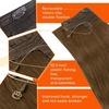 image:imageSunny Hair Wire Hair Extensions Real Human Hair Adjustable Line HairpieceA4 8 Light Brown