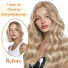 image:imageSunny Hair Wire Hair Extensions Real Human Hair Adjustable Line HairpieceB1 18613 Ash Blonde with Rose Tones Highlight