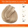 image:imageSunny Hair Wire Hair Extensions Real Human Hair Adjustable Line HairpieceB1 18613 Ash Blonde with Rose Tones Highlight