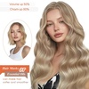 image:imageSunny Hair Wire Hair Extensions Real Human Hair Adjustable Line HairpieceB1 18613 Ash Blonde with Rose Tones Highlight