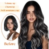 image:imageSunny Hair Wire Hair Extensions Real Human Hair Adjustable Line HairpieceB1 1BS1B Natural Black Highlight