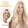image:imageSunny Hair Wire Hair Extensions Real Human Hair Adjustable Line HairpieceB1 60 Platinum Blonde