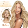 image:imageSunny Hair Wire Hair Extensions Real Human Hair Adjustable Line HairpieceB1 P1060 Lightest Brown Highlight