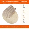 image:imageSunny Hair Wire Hair Extensions Real Human Hair Adjustable Line HairpieceB2 182260 Ash Blonde with Rose Tones Ombre