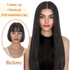 image:imageSunny Hair Wire Hair Extensions Real Human Hair Adjustable Line HairpieceB2 1C Mocha Black