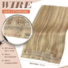 image:imageSunny Hair Wire Hair Extensions Real Human Hair Adjustable Line HairpieceB2 27613 Honey Blonde Highlight
