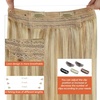 image:imageSunny Hair Wire Hair Extensions Real Human Hair Adjustable Line HairpieceB2 27613 Honey Blonde Highlight