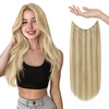 image:imageSunny Hair Wire Hair Extensions Real Human Hair Adjustable Line HairpieceB2 27613 Honey Blonde Highlight