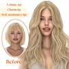 image:imageSunny Hair Wire Hair Extensions Real Human Hair Adjustable Line HairpieceB2 27613 Honey Blonde Highlight