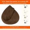 image:imageSunny Hair Wire Hair Extensions Real Human Hair Adjustable Line HairpieceB2 3 Golden Walnut Brown