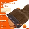 image:imageSunny Hair Wire Hair Extensions Real Human Hair Adjustable Line HairpieceB2 3 Golden Walnut Brown
